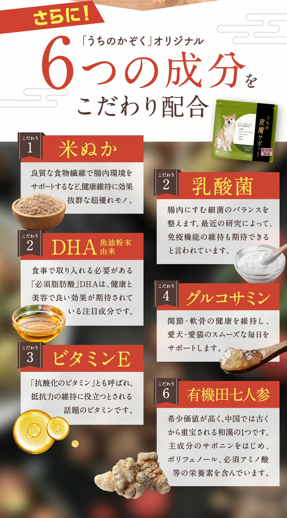 【獣医師監修】寵物 皮膚保健粉末 40g