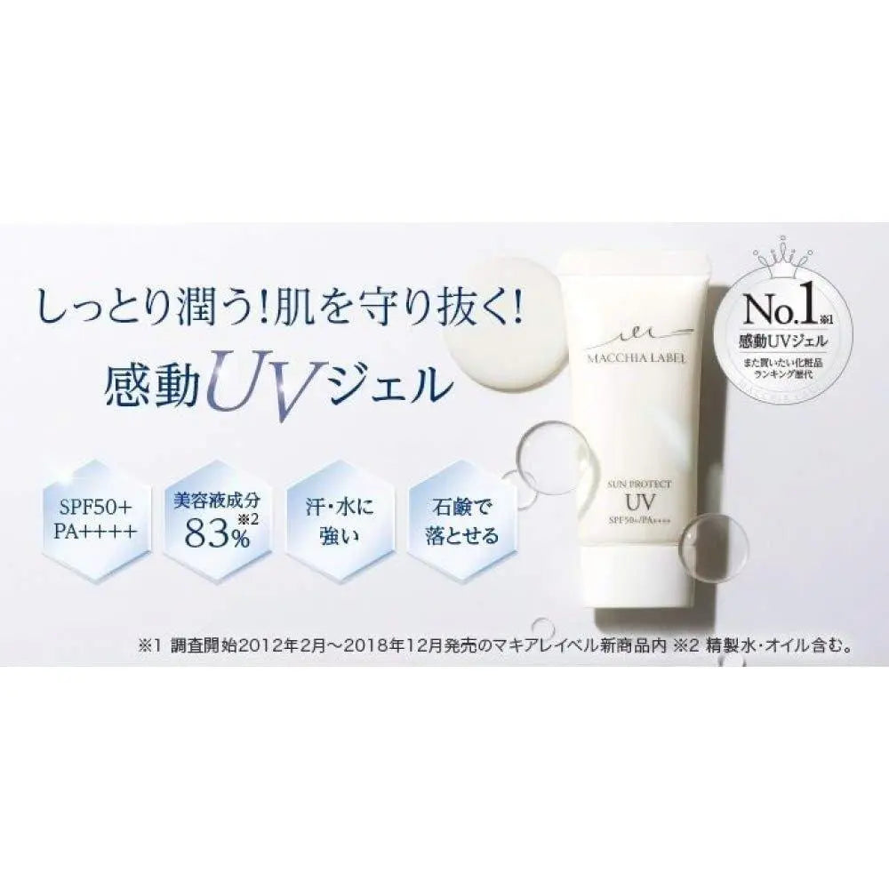 防曬紫外線凝膠 防曬紫外線凝膠 50+ “SPF50 + / PA++++” “可用熱水去除” “近紅外線隔離” “敏感肌膚”