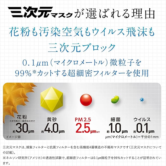 興和 三次元 日本製 抗菌口罩 XL(加寬) (7片 x10包) - Marche Tokyo facemask