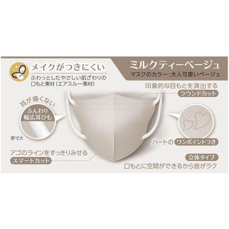 白元 be-style 貼面立体口罩 Premium Beige 5片 米啡 x5 set