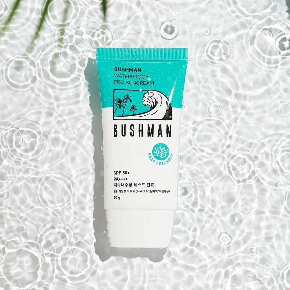BUSHMAN 防水防曬霜 50g SPF50+ PA++++,珊瑚礁友善型,針對衝浪者、尾波滑水者和潛水員開發的產品,運動員使用