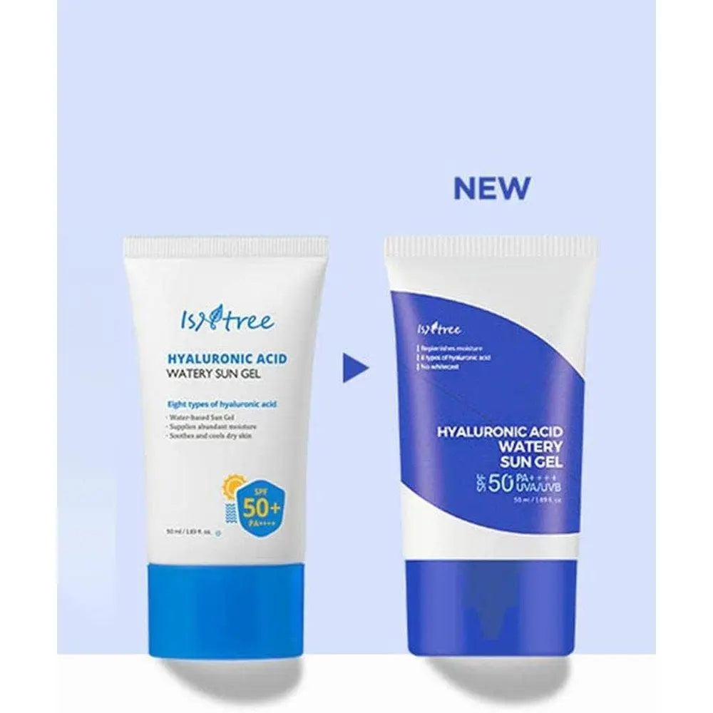 IS&TREE 透明質酸水潤防曬凝膠 SPF 50+ PA++++ 50 毫升(1.69 液量盎司),8 種透明質酸,強效防護 UVA 和 UVB 射線,無白色殘留,珊瑚友好,非納米防曬霜