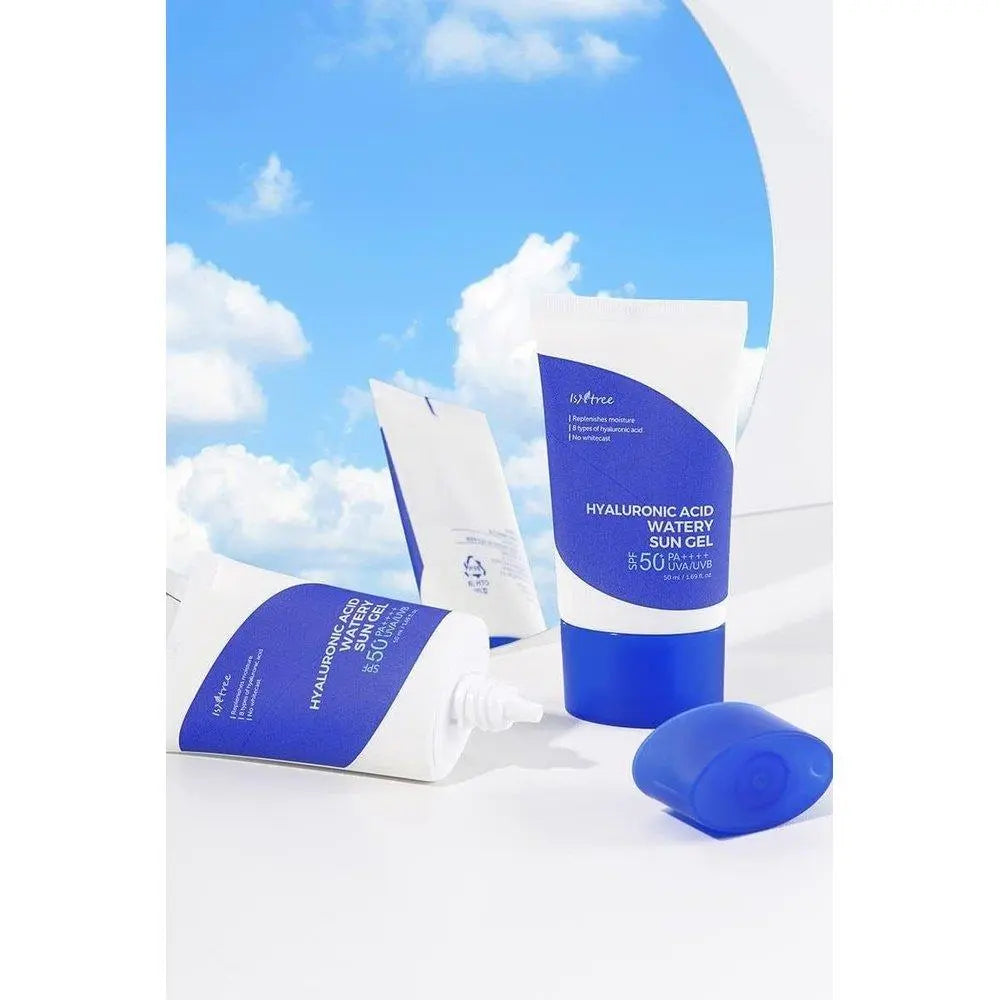 IS&TREE 透明質酸水潤防曬凝膠 SPF 50+ PA++++ 50 毫升(1.69 液量盎司),8 種透明質酸,強效防護 UVA 和 UVB 射線,無白色殘留,珊瑚友好,非納米防曬霜