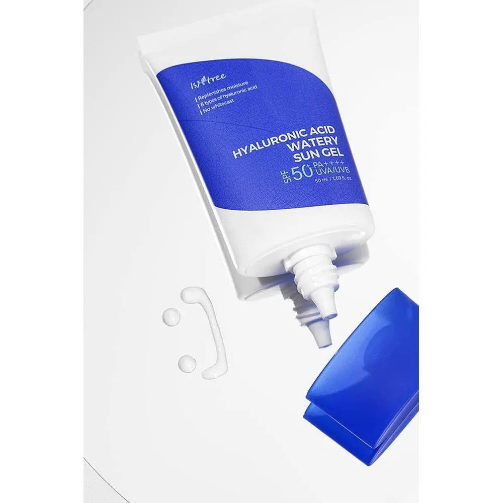 IS&TREE 透明質酸水潤防曬凝膠 SPF 50+ PA++++ 50 毫升(1.69 液量盎司),8 種透明質酸,強效防護 UVA 和 UVB 射線,無白色殘留,珊瑚友好,非納米防曬霜