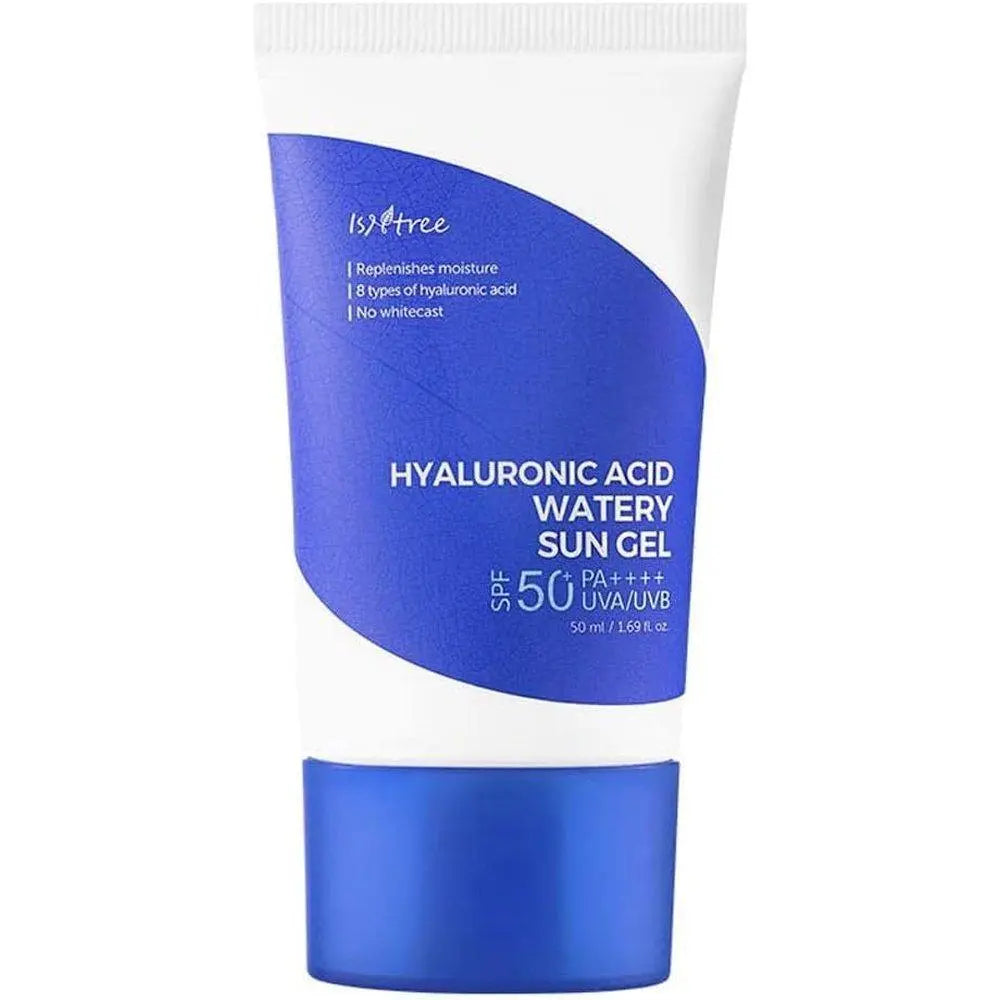 IS&TREE 透明質酸水潤防曬凝膠 SPF 50+ PA++++ 50 毫升(1.69 液量盎司),8 種透明質酸,強效防護 UVA 和 UVB 射線,無白色殘留,珊瑚友好,非納米防曬霜