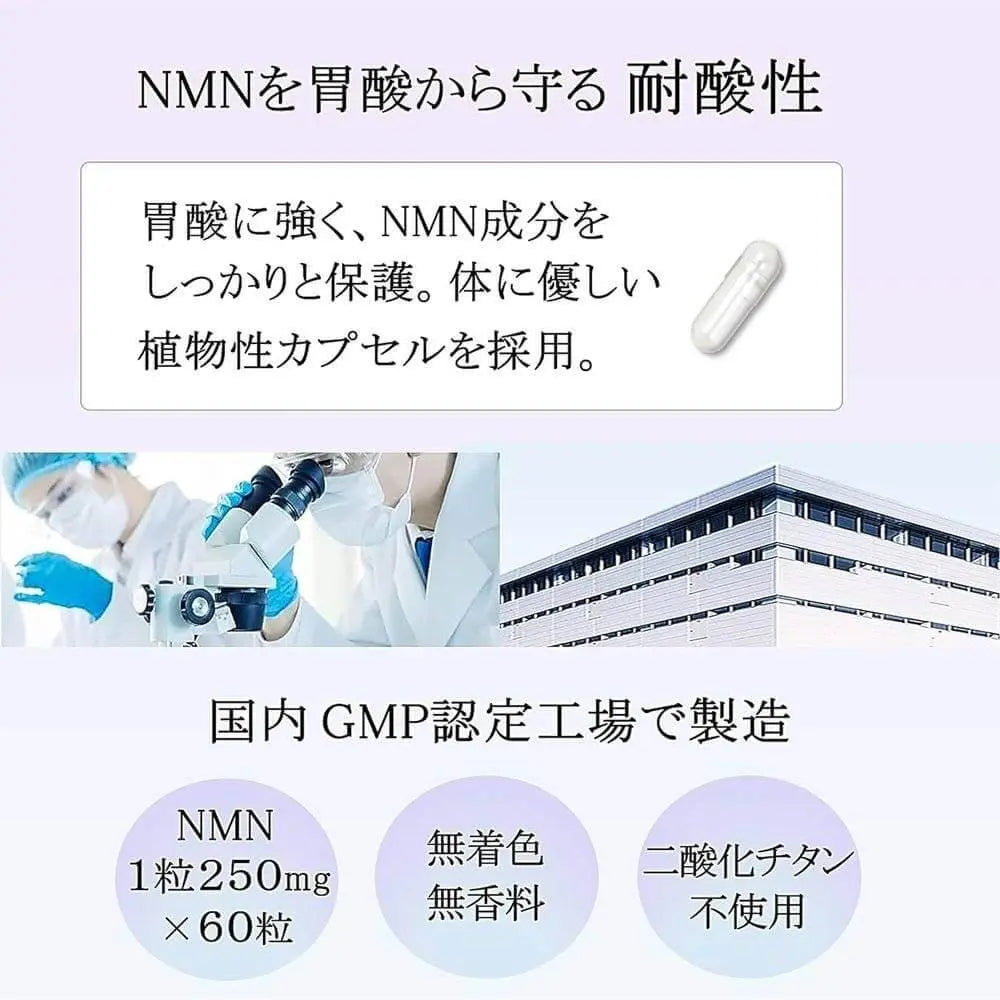 NMN 15000 1 片 250mg x 60 片 國產 純度 100 β 型 耐酸 GMP 不含氧化鈦