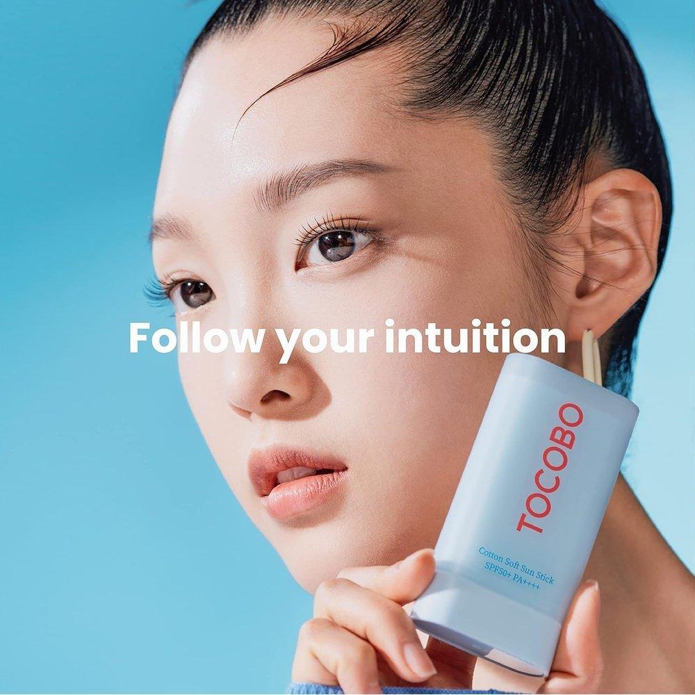TOCOBO 棉質柔軟防曬棒 SPF50+ PA++++ 0.67 盎司 / 19 克 | 含有天然成分,防止皮脂,柔軟啞光觸感 | EWG 綠色 + 不含 PEG,韓國純素面部防曬棒