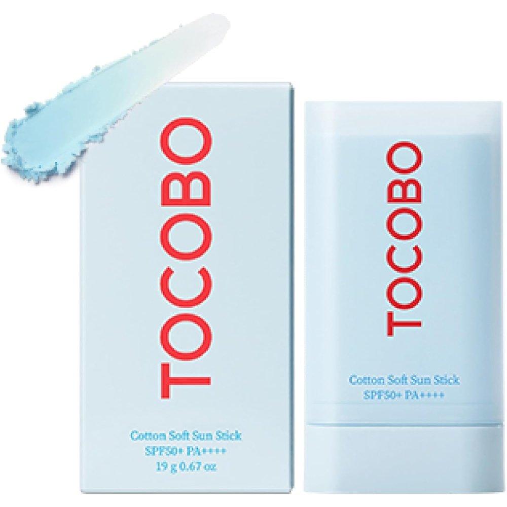 TOCOBO 棉質柔軟防曬棒 SPF50+ PA++++ 0.67 盎司 / 19 克 | 含有天然成分,防止皮脂,柔軟啞光觸感 | EWG 綠色 + 不含 PEG,韓國純素面部防曬棒