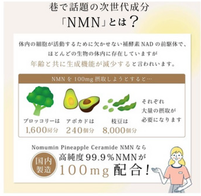 [Dr.Watanabe] Nomumin Ceramide 1,050mg NMN 3,000mg 60 tablets 1 month supply Supervised by a medical doctor Domestic production Highly moisturizing Folic acid Vitamin B supplement Soft capsule Pineapple ceramide