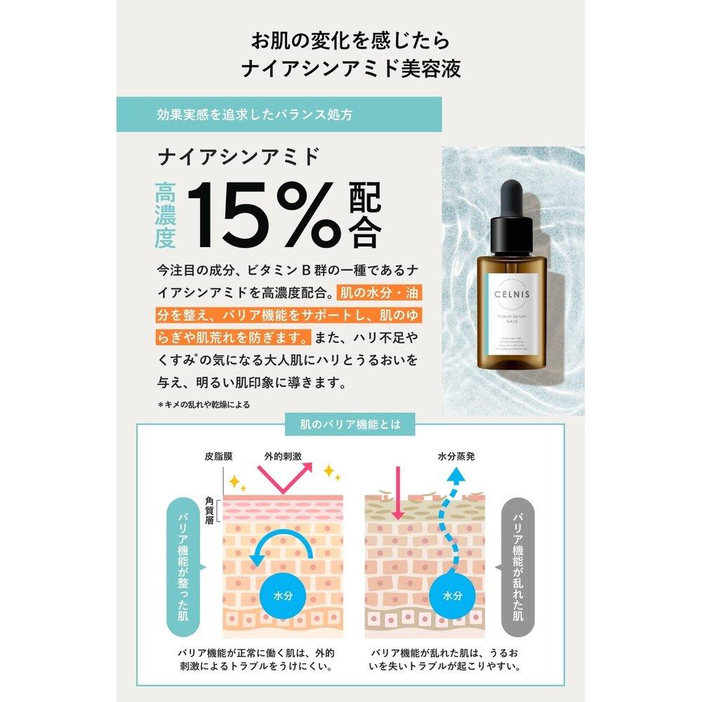 Cernis美容液煙醯胺原液15%高濃度30ml PCA鋅鹿人神經醯胺無添加化妝品日本製造