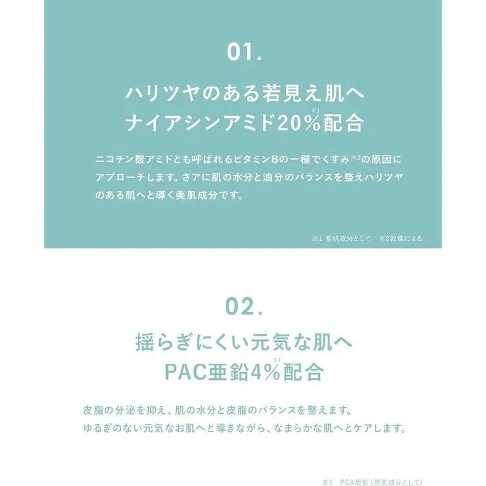 KisoCare 菸鹼醯胺 20% + PCA 鋅 4% + 4 種玻尿酸高複合精華液 30ml 日本製造 Kiso Niamide 精華液 NA20