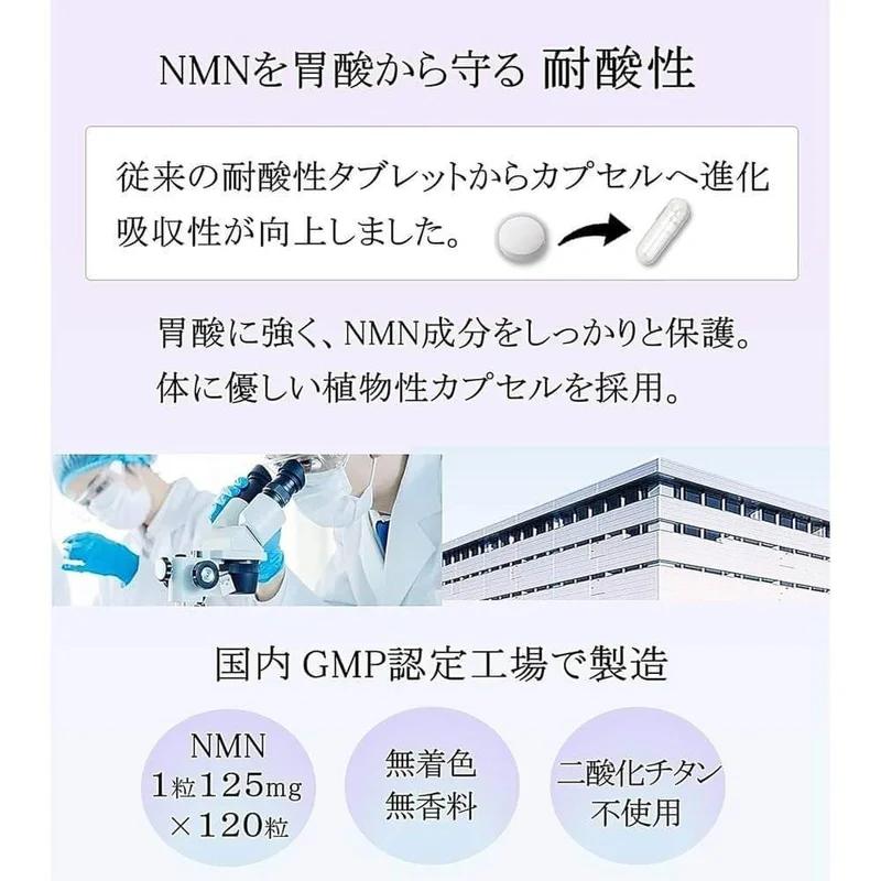 NMN 15000 1 片 125 mg x 120 片 + 10 種 國產 純度 100 β 型 耐酸 GMP 無鈦