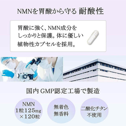 NMN 15000 1 片 125mg x 120 片 國產 純度 100 β 型 耐酸 GMP 不含氧化鈦