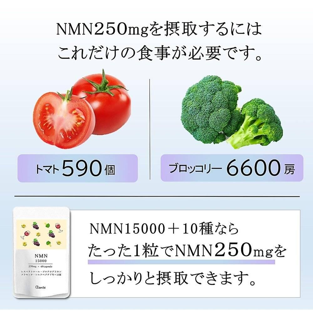 NMN 15000 1 片 250mg x 60 片 + 10 種 國產 純度 100 β 型 耐酸 GMP 無鈦