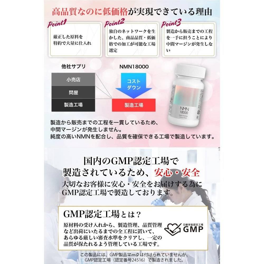 NMN補充劑18000毫克（1片200毫克）日本製造高純度99％以上眼蟲蜂王漿小球藻90粒不含二氧化鈦國內GMP認證工廠勝利之路