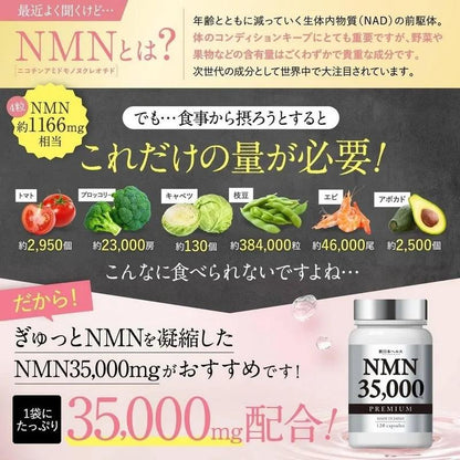 NMN 補充劑 35,000mg 日本製造 高純度 99.9% 透明質酸 膠原蛋白 胎盤神經酰胺 120 粒 國內 GMP 認證工廠 Shin Nippon Health