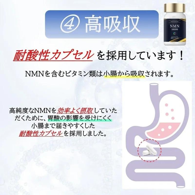 NMN補充劑 高純度99.8% 含有NMN18000mg NMN18000維生素B3補充劑 在GMP認證工廠製造 日本製造 Takekodo