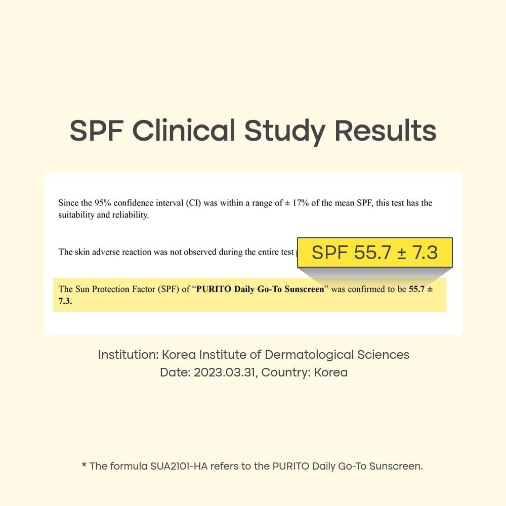 PURITO 日常必備防曬霜 SPF 50+ PA ++++ 60 毫升/2.02 盎司