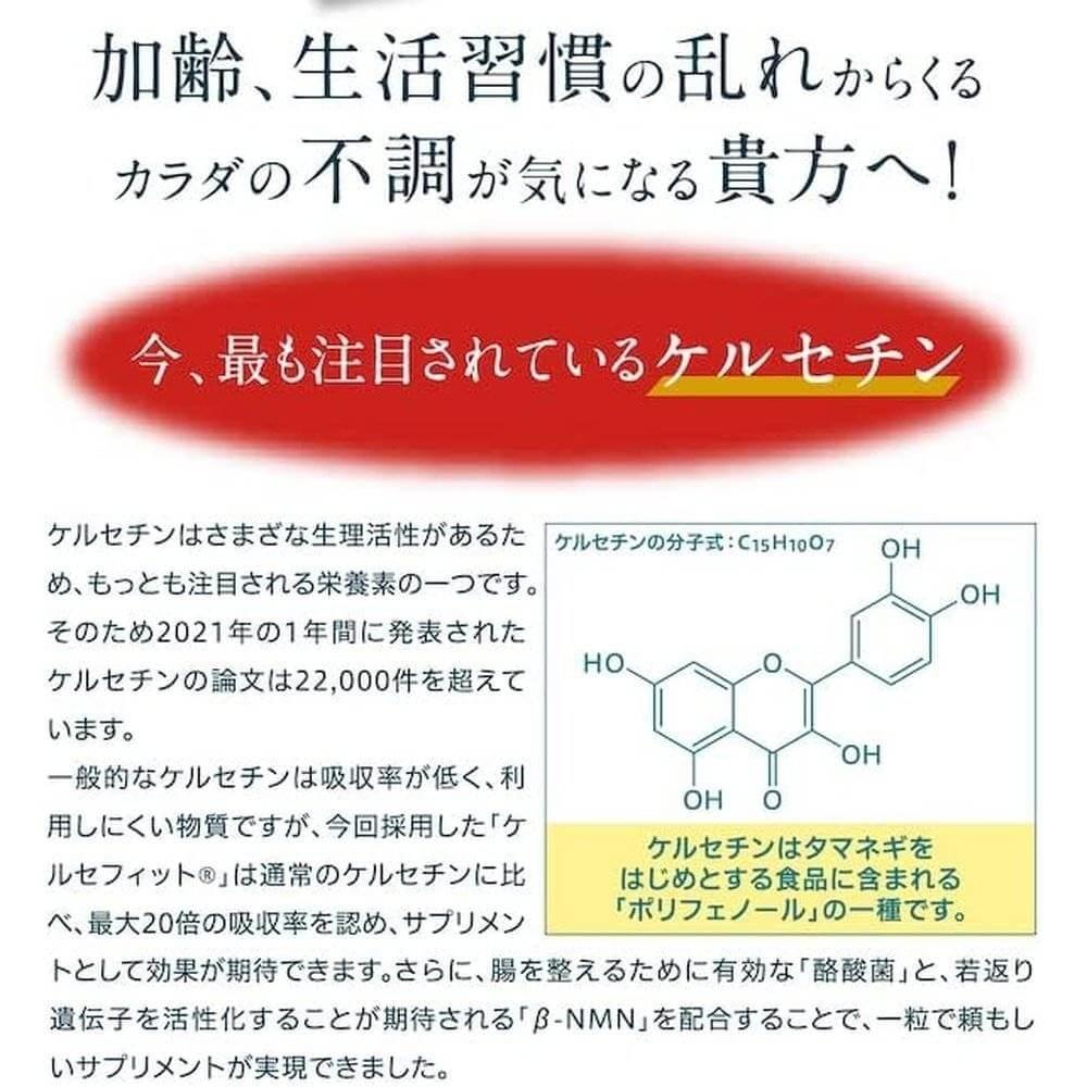 醫生監督補充品 槲皮素 Plus 30 片 支持您的能量！ 含有日本製造的β NMN