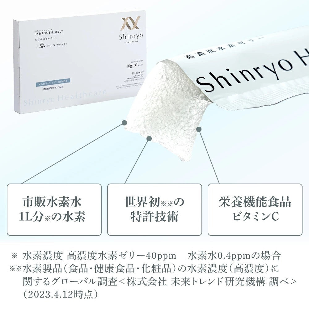 Shinryo Healthcare 維他命C&D3 高濃氫氣水素果凍啫喱 31條 檸檬味